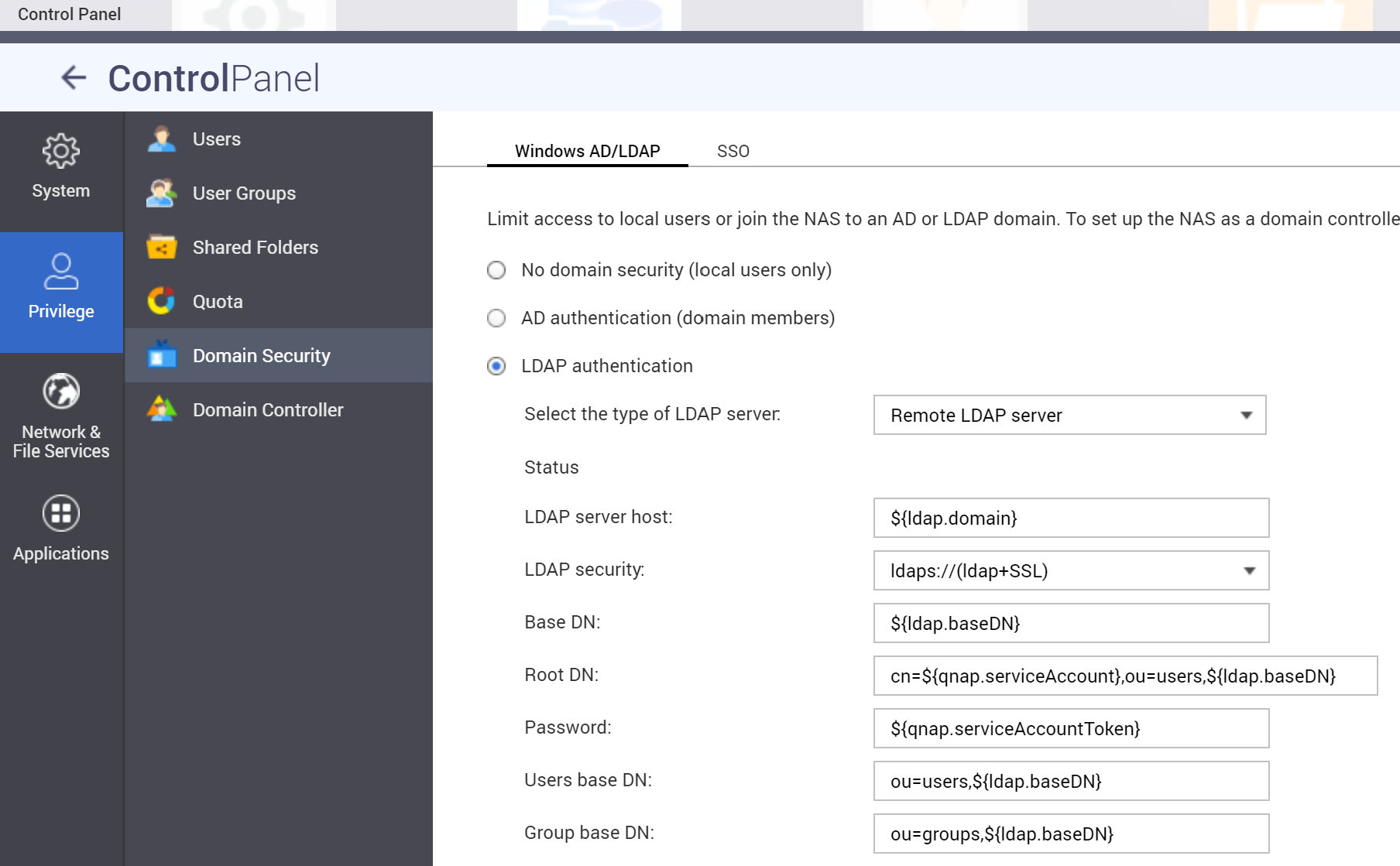 qnap domain security